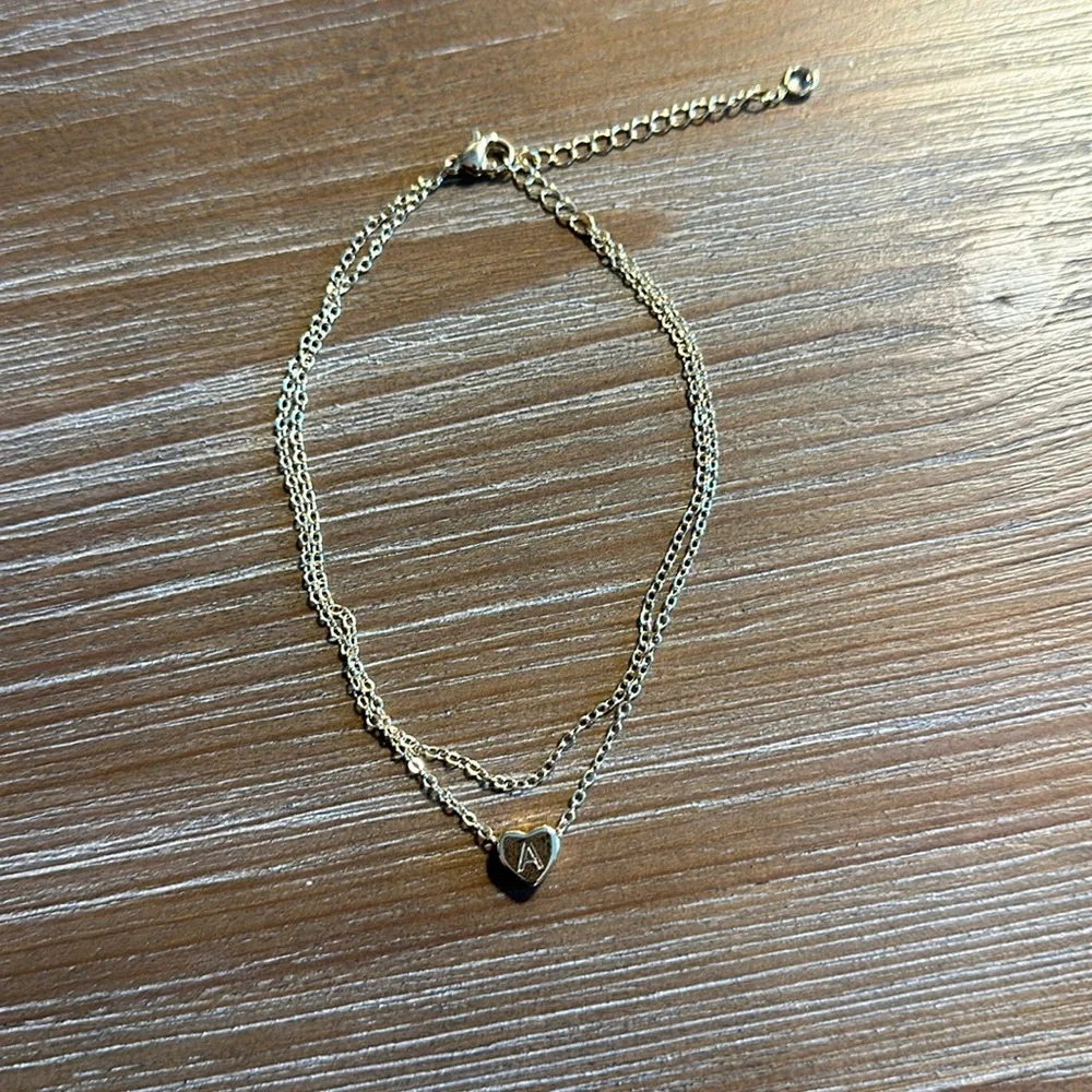 Double strand gold tone anklet - Picture 1 of 3